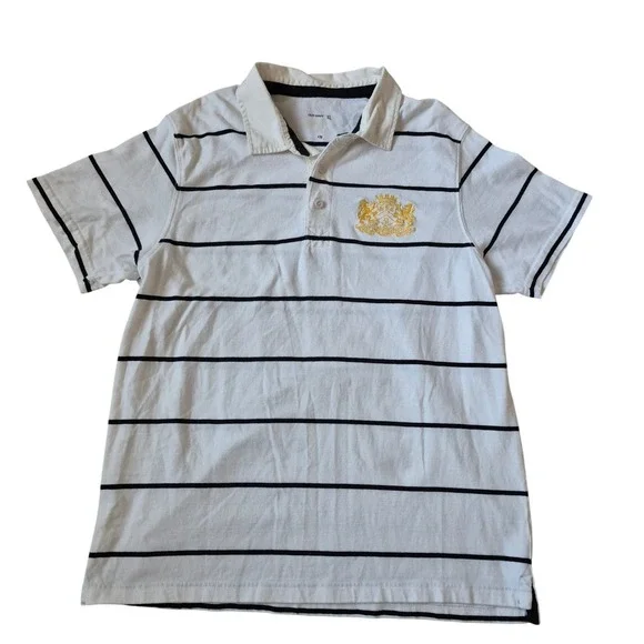 Old Navy Mens Classic Fit Striped Polo Shirt Gold Emblem Size XL - Picture 1 of 5
